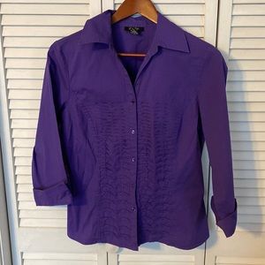 PECK & PECK Collection Purple blouse with pin tucking, size M
